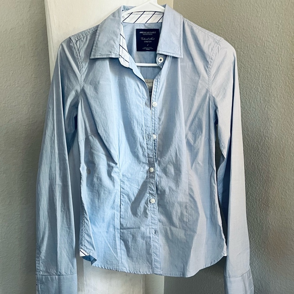 NWT SALE❤️‍🔥 AMERICAN EAGLE AE Tailored Shirt Stretch, Slim fit, 4